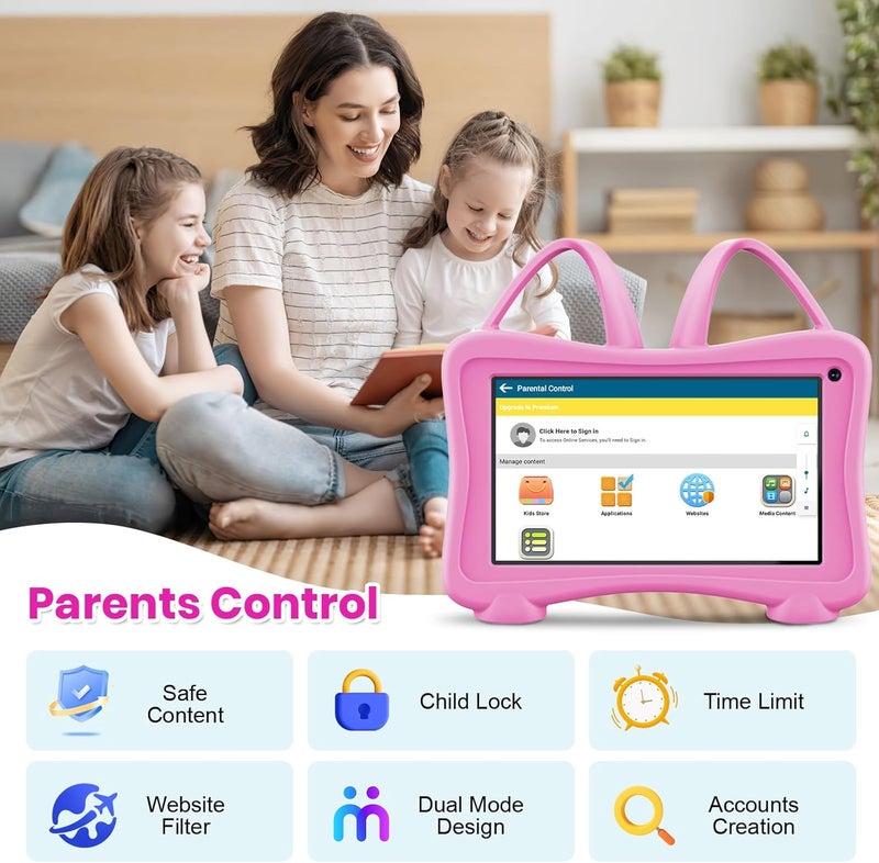 Trayoo Kids Tablet 7 Toddlers Learning Tablet with WiFi, YouTube, Dual Camera, Touch Screen, Parental Control, Child Tablets for Boys Girls - Image 2